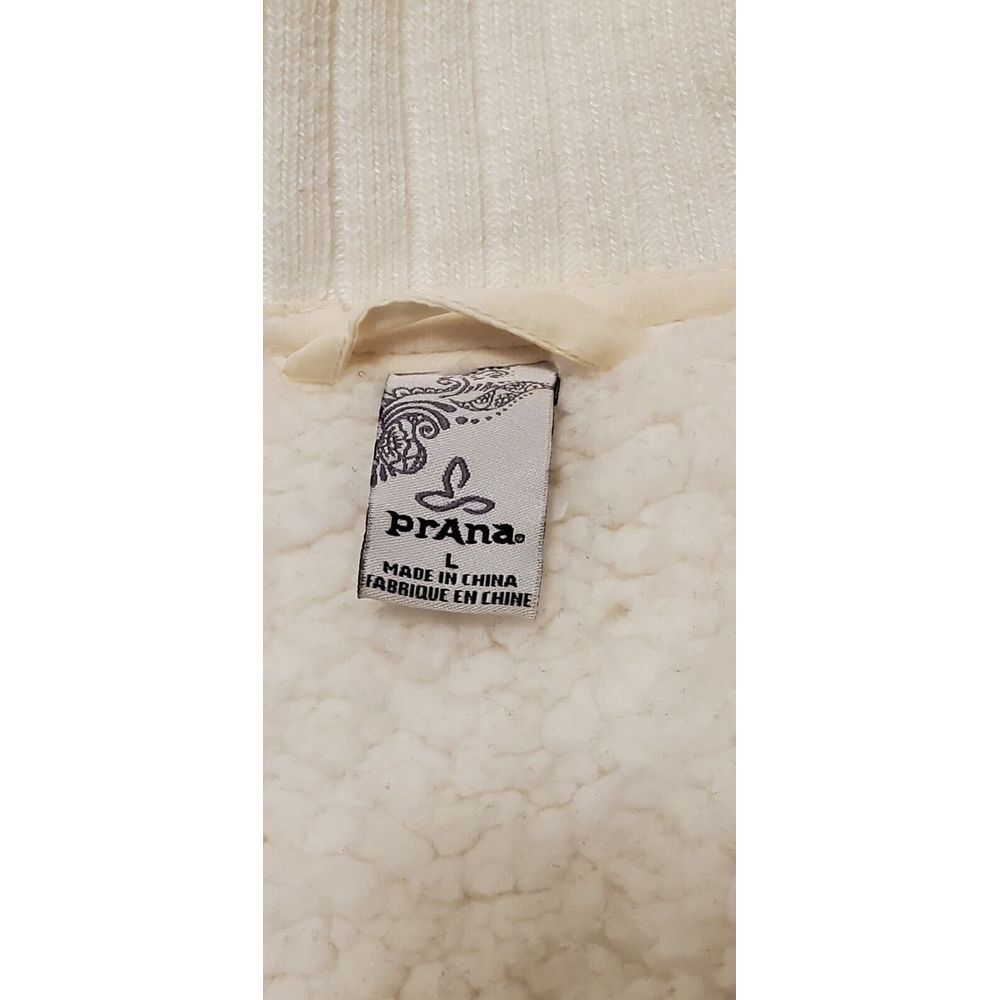 PRANA W's Diva Sherpa Lined Full Zip Insulated Jacket Size Large L White - Picture 7 of 9